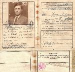 Ksi��eczka stanu s�u�by oficerskiej(Nr63/32) por. Bronis�awa Sa�udy - z wpisem o mobilizacji z 23 marca 1939r. 
Ksi��eczka znaleziona przy poleg�ym. 
Pami�tka rodzinna. 
