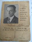 Legitymacja szkolna W�odzimierza Tubackiego wa�na do dn. 30 wrze�nia 1938 r. (dok. ze zb. rodzinnych).