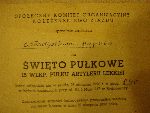 Zaproszenie dla W�adys�awa Popka na �wi�to Pu�kowe 15 Wlkp. Pu�ku Artylerii Lekkiej w dniu 15 sierpnia 1990 r. wystawione przez Spo�eczny Komitet Organizacyjny Kole�e�skiego Zjazdu (dok. ze zb. rodzinnych).