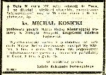 Nekrolog ks. Micha�a Kosickiego opublikowany w prasie przez ksi�y dekanatu lw�weckiego (wycinek ze zb. Miejskiej i Powiatowej Biblioteki Publicznej w Nowym Tomy�lu).