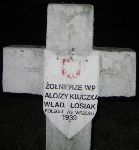 Alojzy Kluczka upami�tniony na imiennej tablicy epitafijnej na jednej z mogi� cmentarza wojennego w Sochaczewie - Trojanowie, Al. 600-lecia. Stan z 2005 r. (fot. Marcin Prengowski).