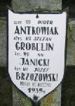 Piotr Antkowiak, upami�tniony na imiennej tablicy epitafijnej na wydzielonej kwaterze na cmentarzu rzymskokatolickim w Juliopolu.