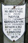 Piotr Nowak, upami�tniony na imiennej tablicy epitafijnej na wydzielonej kwaterze na cmentarzu rzymskokatolickim w Juliopolu. 