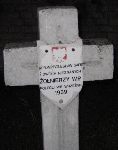 Boles�aw Sapis upami�tniony na imiennej tabliczce epitafijnej na jednej z mogi� zbiorowych cmentarza wojennego w Sochaczewie-Trojanowie, Al. 600-lecia. Stan z 2005 r. (fot. Marcin Prengowski).