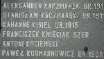 Tablica z nazwiskiem Franciszka Kmieciaka.Cmentarz w I�owie.