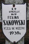Feliks Sakowski, upami�tniony na tablicy epitafijnej na cmentarzu wojennym w Leontynowie, Stan z 2004 r.