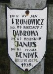 Jan Fromowicz, upami�tniony na imiennej tablicy epitafijnej na wydzielonej kwaterze na cmentarzu rzymskokatolickim w Juliopolu.