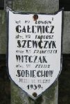 Franciszek Witczak, upami�tniony na imiennej tablicy epitafijnej na wydzielonej kwaterze na cmentarzu rzymskokatolickim w Juliopolu.