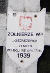 J�zef Zenker, upami�tniony na imiennej tablicy epitafijnej na cmentarzu wojennym w Sochaczewie - Trojanowie, Al. 600-lecia. Stan z 2005 r.