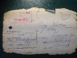 Rewers karty pocztowej do Ewy Kostki z informacj� o okoliczno�ciach zagini�cia jej m�a, ppor. W�adys�awa Kostki, nadanej 13 grudnia 1941 r. z niemieckiego obozu jenieckiego przez por. Kazimierza Or�owskiego, by�ego dow�dc� 2 kompanii ckm 62 pu�ku piechoty (dok. ze zb. rodzinnych).