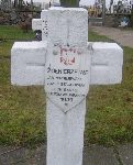 J�zef Stachowiak upami�tniony (jako Trafka) na imiennej tabliczce epitafijnej na jednej z mogi� zbiorowych cmentarza wojennego w Sochaczewie - Trojanowie, Al. 600-lecia. Stan z 2005 r. (fot. Marcin Prengowski).