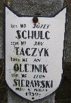 Jan Taczyk, upami�tniony na imiennej tablicy epitafijnej na wydzielonej kwaterze na cmentarzu rzymskokatolickim w Juliopolu. 