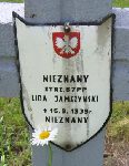 Jamszy�ski, upami�tniony na imiennej tablicy epitafijnej na kwaterze wojennej na cmentarzu rzymskokatolickim w Rybnie. Stan z 2005r.