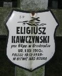 Eligiusz Kawczy�ski, upami�tniony na imiennej tablicy epitafijnej na wydzielonej kwaterze na cmentarzu rzymskokatolickim w Juliopolu.