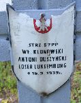 Antoni Duszy�ski, upami�tniony na imiennej tablicy epitafijnej na kwaterze wojennej na cmentarzu rzymskokatolickim w Rybnie. Stan z 2005r.