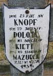 Stanis�aw Mazurek, upami�tniony na imiennej tablicy epitafijnej na wydzielonej kwaterze na cmentarzu rzymskokatolickim w Juliopolu.