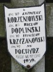 Kazimierz Korzeniowski, upami�tniony na imiennej tablicy epitafijnej na wydzielonej kwaterze na cmentarzu rzymskokatolickim w Juliopolu.