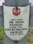 Jan Ma�ecki, upami�tniony na imiennej tablicy epitafijnej na kwaterze wojennej na cmentarzu rzymskokatolickim w Rybnie. Stan z 2005r.