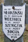 Ignacy M�odzi�ski, upami�tniony na imiennej tablicy epitafijnej na wydzielonej kwaterze na cmentarzu rzymskokatolickim w Juliopolu.