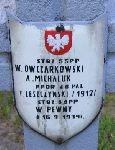 W�adys�aw Owczarowski (Owczarkowski), upami�tniony na imiennej tablicy epitafijnej na kwaterze wojennej na cmentarzu rzymskokatolickim w Rybnie. Stan z 2005r.