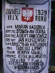 St. strz. Jan Kiliszewski upami�tniony na imiennej tablicy epitafijnej na mogile zbiorowej na cm. parafialnym w G�ownie. Stan z dn. 06. 08. 2012 r. (fot. B�a�ej Kucharski).