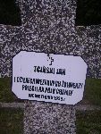 Jan Tci�ski upami�tniony na imiennej tablicy epitafijnej na mogile zbiorowej na cm. wojennym w Rydwanie. Stan z dn. 31.08.2012 r. (fot. B�a�ej Kucharski).

