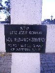 Strz. J�zef G�recki upami�tniony na imiennej tablicy epitafijnej na mogile zbiorowej w obr�bie kwatery wojennej �o�nierzy Wojska Polskiego na cm. parafii rzymskokatolickiej pw. �w. Wawrzy�ca w Kocierzewie P�d. Stan z dn. 22.09.2012 r. (fot. B�a�ej Kucharski).