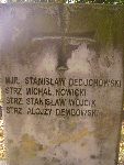 Strz. Micha� Nowicki upami�tniony na imiennej tablicy epitafijnej na mogile zbiorowej na cm. wojennym w Kompinie. Stan z dn. 15.09.2012 r. (fot. B�a�ej Kucharski).
