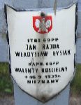 Walenty Ko�cielny, upami�tniony na imiennej tablicy epitafijnej na kwaterze wojennej na cmentarzu rzymskokatolickim w Rybnie. Stan z 2005r.