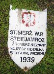 Stefan Jamroz (Jamr�z), upami�tniony na imiennej tablicy epitafijnej na cmentarzu wojennym w Sochaczewie - Trojanowie, Al. 600-lecia. Stan z 2005 r.