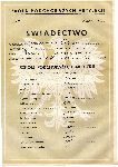 Awers �wiadectwa uko�czenia przez Edwarda Lankamera XV kursu Szko�y Podchor��ych Artylerii w Toruniu wystawionego w dniu 15 pa�dziernika 1938 r. (dok. ze zb. rodzinnych).