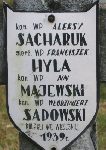 Aleksy Sacharuk, upami�tniony na imiennej tablicy epitafijnej na wydzielonej kwaterze na cmentarzu rzymskokatolickim w Juliopolu.