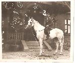 Wilkowice, 3 maja 1936 r. (?). Wachm. J�zef Dittmer przed restauracj� Czes�awa Pasternaka - by�ego powsta�ca wielkopolskiego (fot. ze zb. Mi�osza Urba�czaka).