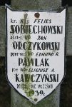 Feliks Sobiechowski, upami�tniony na imiennej tablicy epitafijnej na wydzielonej kwaterze na cmentarzu rzymskokatolickim w Juliopolu.