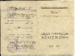 Legitymacja s�u�bowa Stefana ZATAJA jako pracownika kontraktowego Okr�gowego Urz�du Wychowania Fizycznego i Przysposobienia Wojskowego podleg�ego Dow�dztwu Okr�gu Korpusu Nr VIII w Toruniu (dok. ze zb. rodzinnych).