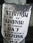 Mjr W�adys�aw Szczerbik upami�tniony na imiennej tabliczce epitafijnej na jednej z mogi� zbiorowych kwatery wojennej na cmentarzu parafialnym w Juliopolu. Stan z dn. 18 grudnia 2004 r. (fot. Marcin Prengowski).