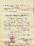 �wiadectwo uko�czenia przez Tadeusza J�drzejczaka 3-kl. Koedukacyjnej Szko�y Handlowej w �owiczu wystawione 25 czerwca 1932 r. (dok. ze zb. rodzinnych).